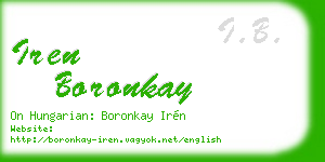 iren boronkay business card